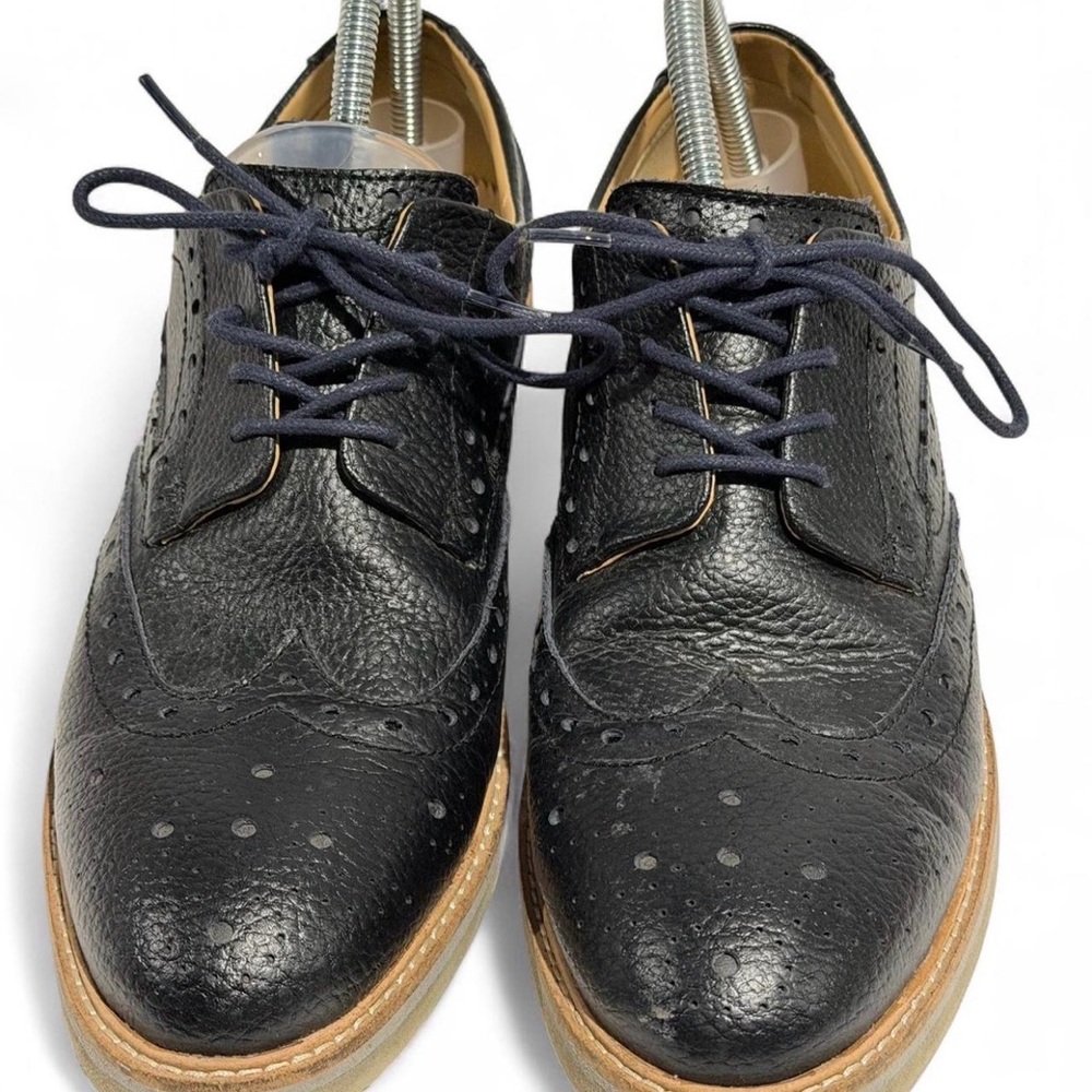 Men’s Black Leather Brogue Oxford Shoes 10 Weatherproof Vintage Dark‎ Academia